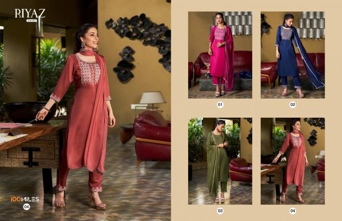 Riyaz 100Miles Embroidery Readymade Suits Catalog